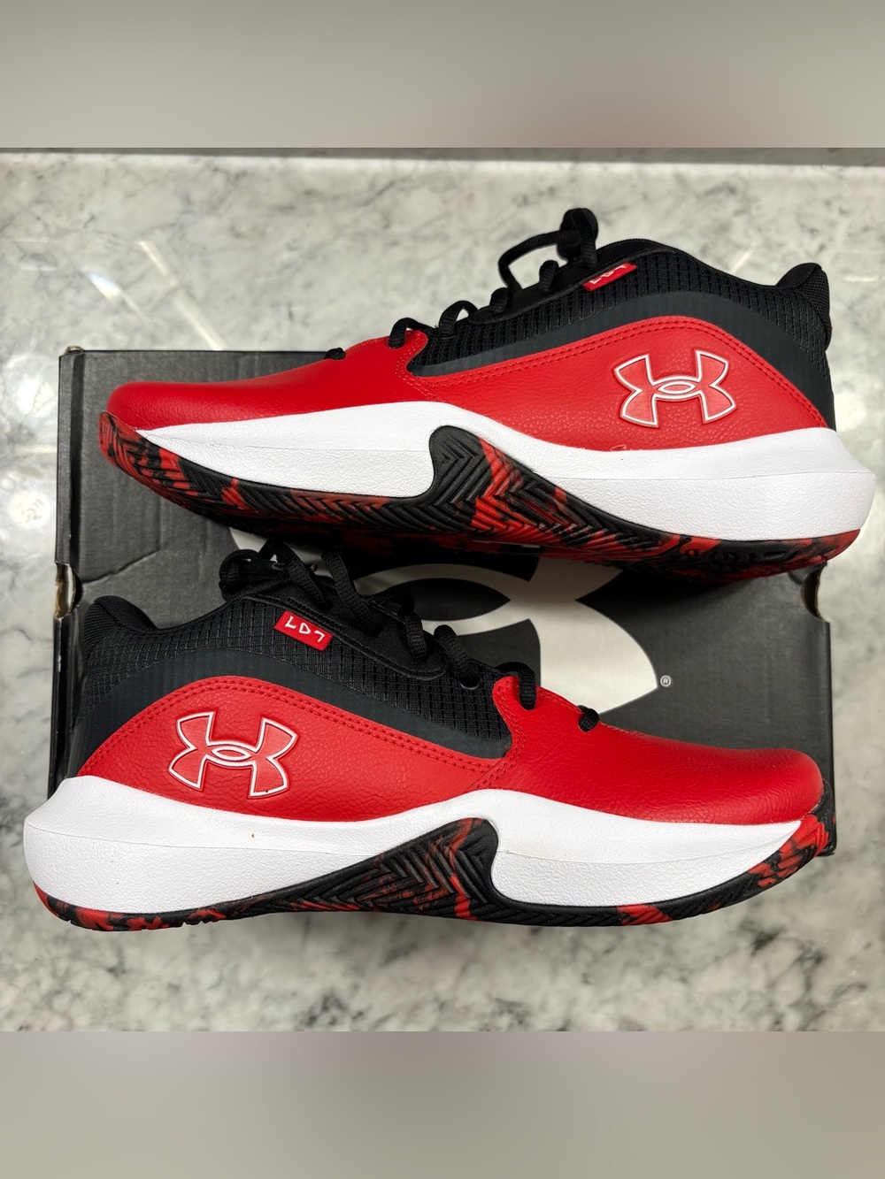 Under Armour UA Lockdown 7 Basketball Shoes Black & Red Men 8 10 10.5 11 11 11.5